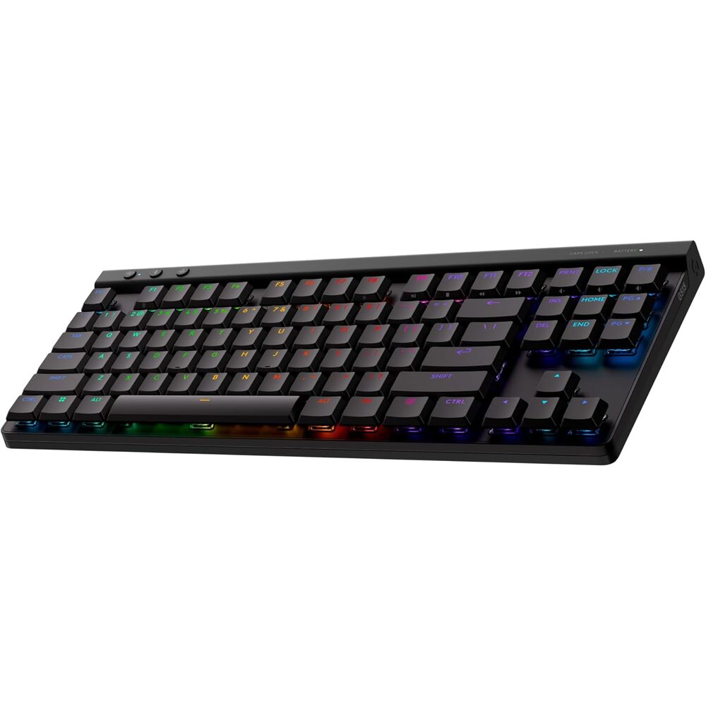Logitech G515 Lightspeed TKL Low Profile Wireless Gaming Keyboard, LIGHTSYNC RGB, Thin Tenkeyless Design, PBT Keycaps, Tactile (Brown) Mechanical Switches - Black