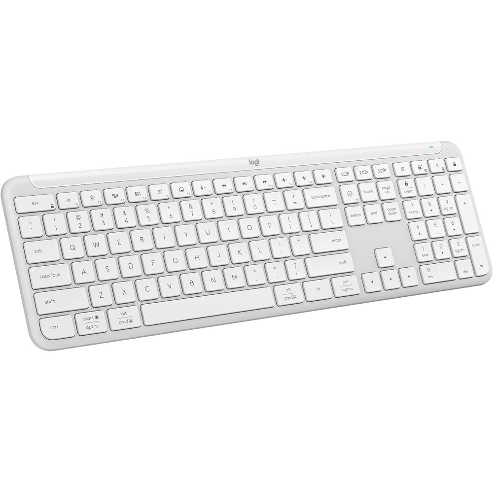 Logitech Signature Slim K950 Wireless Keyboard, Sleek Design, Switch Typing Between Devices, Quiet Typing, Bluetooth, Multi-OS, Windows, Mac, Chrome - Off-White
