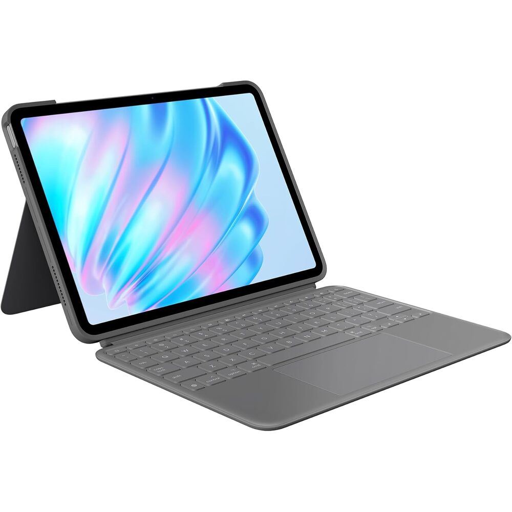 Logitech Combo Touch iPad Air 11-inch (M2),4th & 5th gen(2020, 2022),Connectivity Technology -Apple Smart Connector, Keyboard Case - Detachable Backlit Keyboard with Kickstand - Oxford Grey