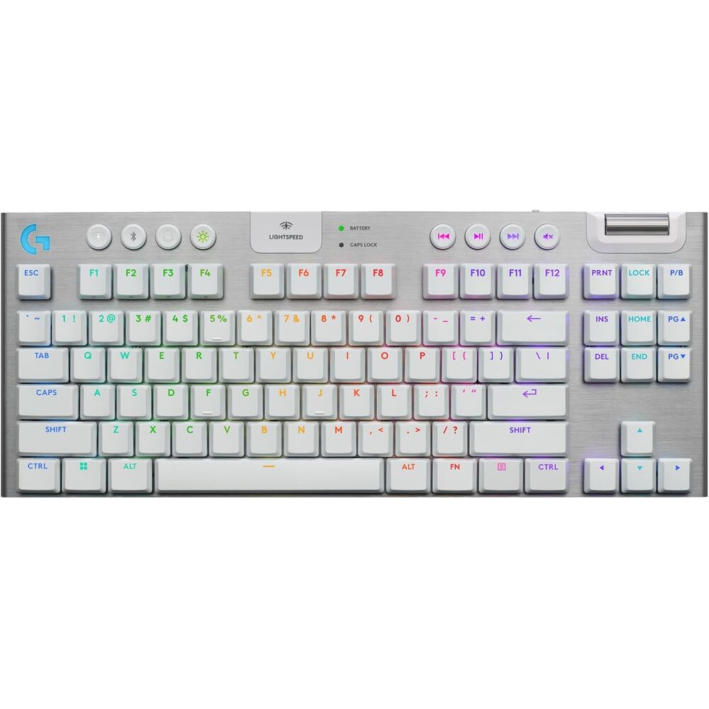 Logitech G915 X Lightspeed TKL Low-Profile Wireless Gaming Keyboard, Double-Shot PBT Keycaps, Fully Programmable Keys, RGB Backlighting, Sleek Aluminum Finishing, GL Brown Tactile - PC/Mac - Black