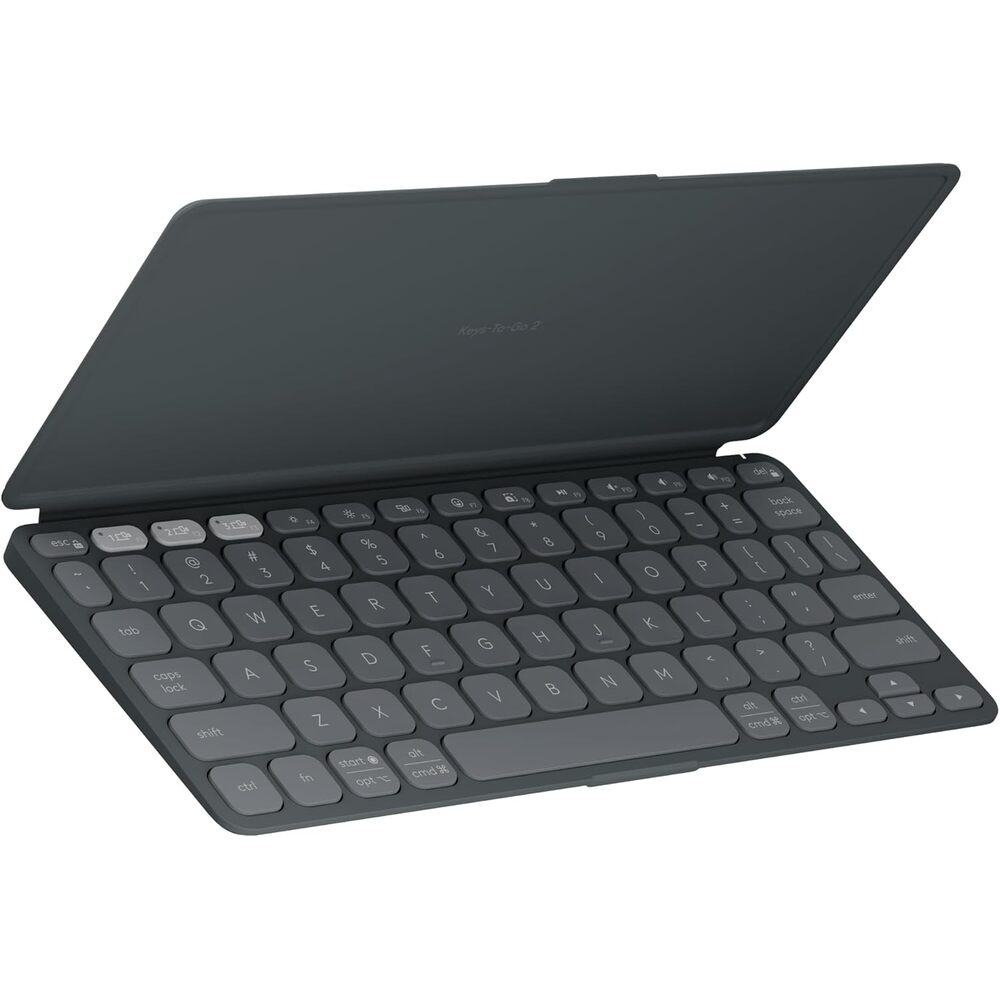 Logitech Keys-to-GO 2 Portable Bluetooth Tablet Keyboard with Built-in Cover, Slim & Compact Wireless Keyboard for Windows, Android, Linux, iPad, iPhone, Mac, Apple TV - Graphite