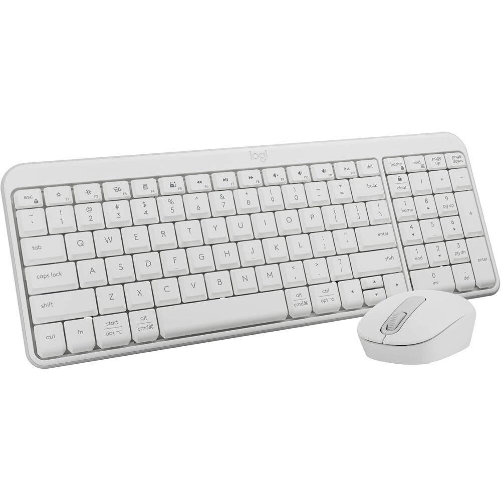 Logitech MK250 Bluetooth Wireless Mouse and Keyboard Combo: Fast & Easy Connectivity, Compact Wireless Keyboard, Ambidextrous Mouse, Durable Build - Windows/MacOS - White