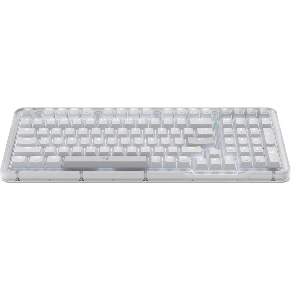Logitech Alto Keys K98M Wireless Mechanical Clicky Keyboard, Hot Swappable, Vibration Absorbing Gasket, White Backlit Keys, Refined Typing Sound, BT, USB-C Charging, for PC, Mac, Laptops - Off-White