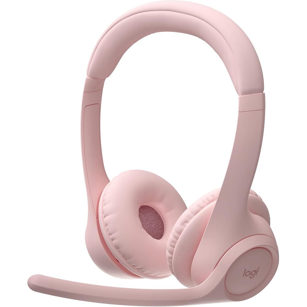Logitech Zone 300 Wireless Bluetooth Headset with Noise-Canceling Microphone, Compatible with Windows, Mac, Chrome, Linux, iOS, iPadOS, Android � Rose