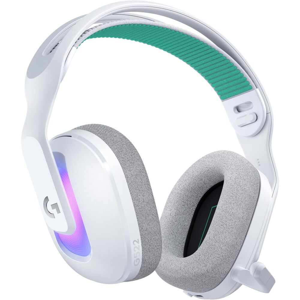Logitech G522 Lightspeed Wireless Gaming Headset, Full-Band Mic, Advanced Audio, Tri-Connect (Lightspeed, Bluetooth, USB A to C), LIGHTSYNC RGB, for PC & Nintendo Switch/Switch 2 - White