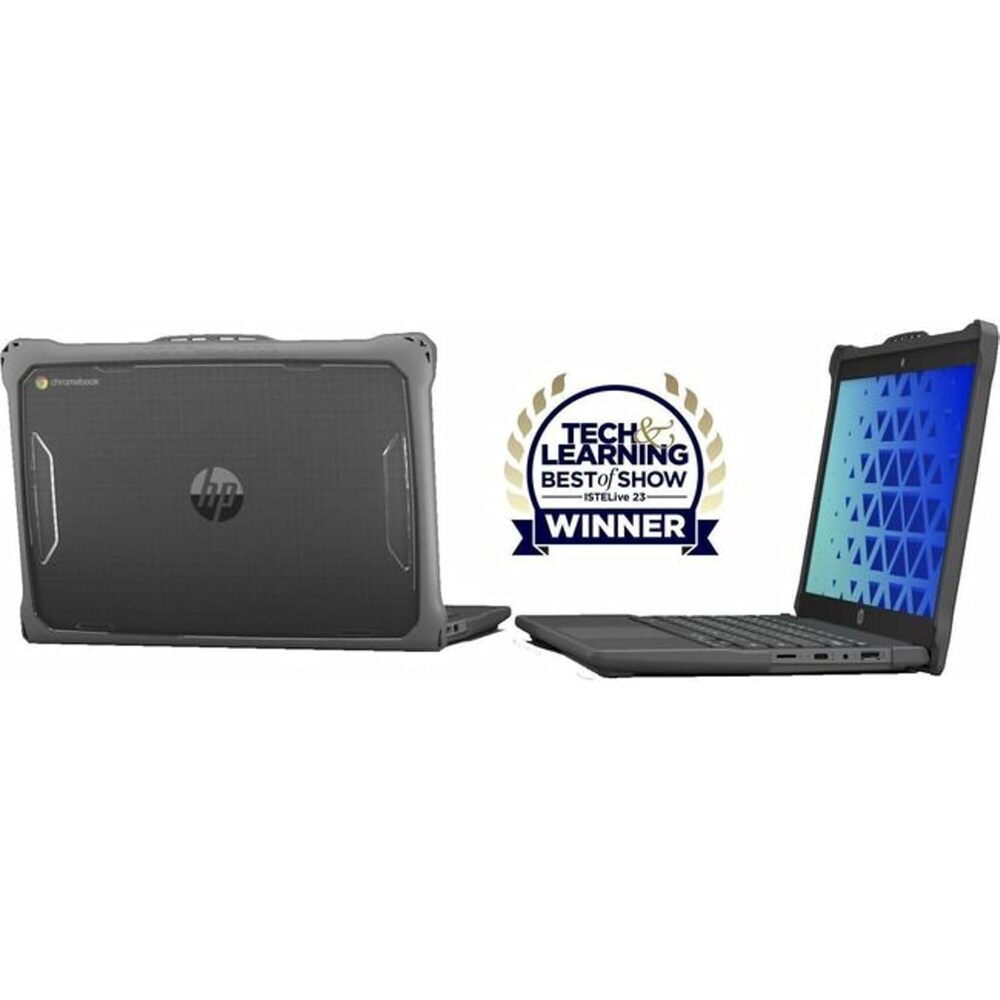 Extreme Shell-F2 Slide Case for HP Fortis X360 Chromebook G5 11 (Gray/Clear) - For HP Chromebook - Gray, Clear - Shock Absorbing, Scratch Resistant, Damage Resistant, Impact Resistant, Dirt Resi