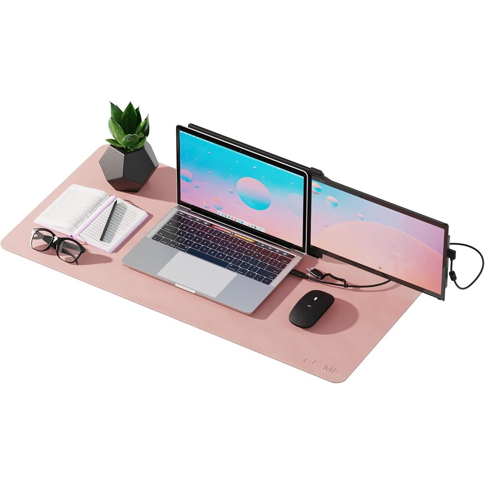 Mobile Pixels Desk Mat, Waterproof, Spill-Resistant, Non-Slip Base, Upscaled Stitched Large Extended PU Leather Protective Desk Mat for Keyboard, Mouse and Monitors 31.5