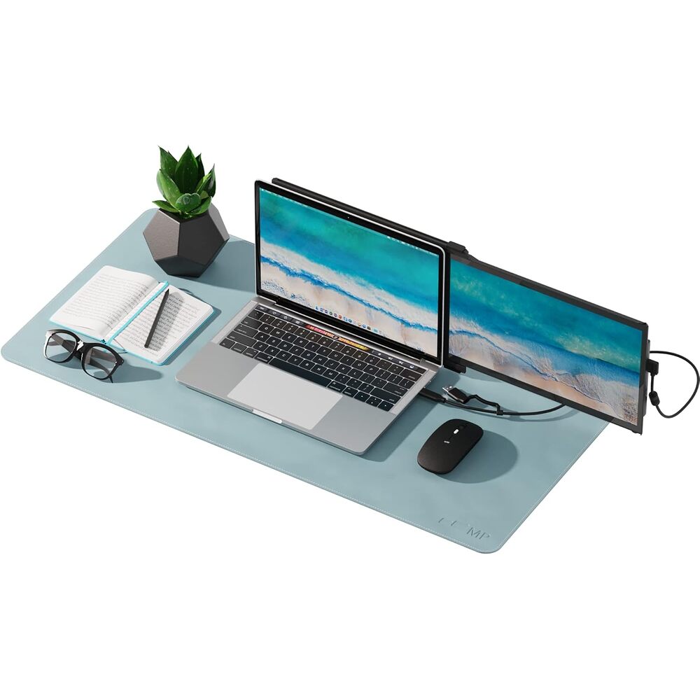 Mobile Pixels PU Leather Protective Desk Mat, Spill-Resistant, Waterproof, Non-Slip Base, Stitched Large Extended Pad for Keyboard, Mouse and Monitors for the Home/Office 31.5