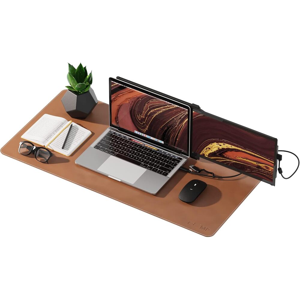 Mobile Pixels Desk Mat, Multifunctional Waterproof, Spill-Resistant, Non-Slip Base, Upscaled Stitched Large Extended PU Leather Protective Pad for Desk and Monitor 31.5