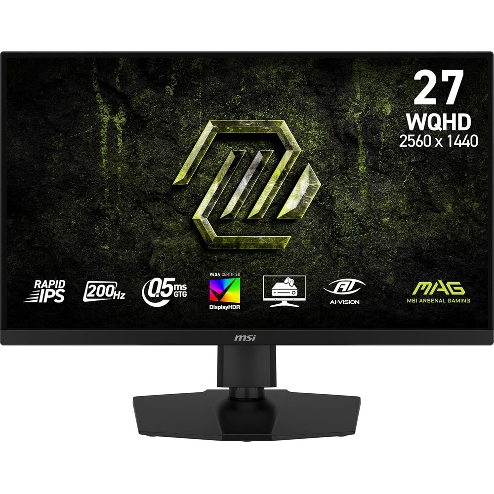 msi MAG 274QPF E20 27-inch 2560 x 1440 (QHD) Gaming Monitor, 200Hz, AMD FreeSync Premium, NVIDIA G-SYNC Compatible, HDR Ready, HDMI, VGA Port, VESA, Tilt, 0.5ms, Black