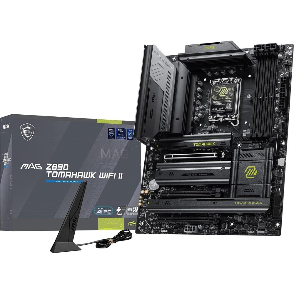 MAG Z890 Tomahawk WiFi II Motherboard, ATX - Supports Intel Core Ultra Processors (Series 2), LGA 1851 - DDR5 Memory Boost 4 x DDR5 (9200+ MT/s OC), 1 x PCIe 5.0 x16, 1 x M.2 Gen5, 5G LAN, Wi-Fi 7