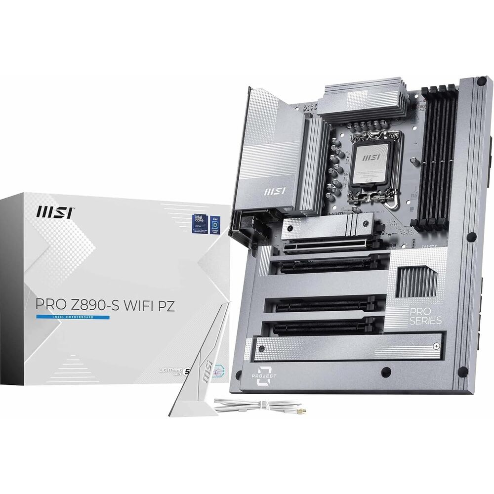 MSI PRO Z890-S WiFi PZ Motherboard, Back-Connect ATX - Supports Intel Core Ultra Processors (Series 2), LGA 1851 - DDR5 Memory Boost (8600+ MT/s OC), PCIe 5.0 x16, M.2 Gen5, Wi-Fi 7, 2.5G LAN