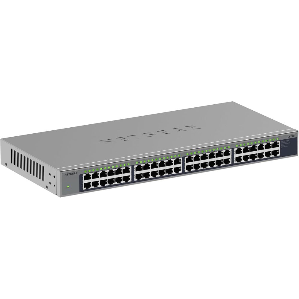 NETGEAR 48-Port Gigabit Ethernet Unmanaged Switch - with 96 Gbps Bandwidth, Fanless, Rackmount or Desktop (GS748)
