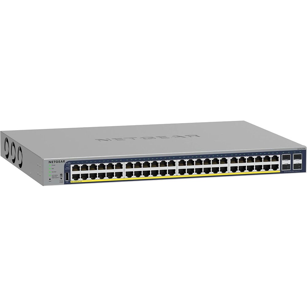 NETGEAR 52-Port PoE Gigabit Ethernet Smart Switch (GS752TPP) - Managed, Optional Insight Cloud Management, 48 x PoE+ @ 760W, 4 x 1G SFP, Desktop or Rackmount