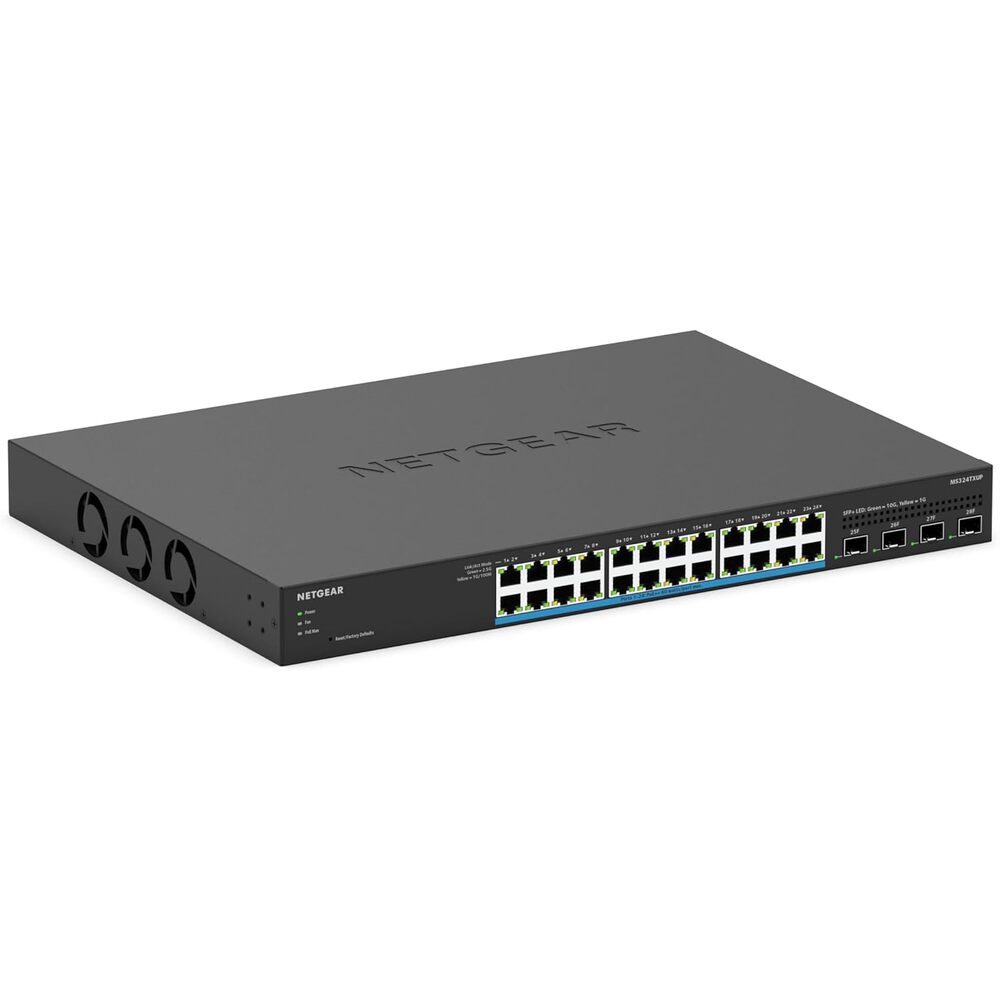 NETGEAR 28-Port Ultra60 PoE Multi-Gigabit Ethernet Smart Switch (MS324TXUP) - Managed, with 24 x PoE++ @ 720W, 4 x 10G SFP+, Optional Insight Cloud Management, Desktop or Rack Mount