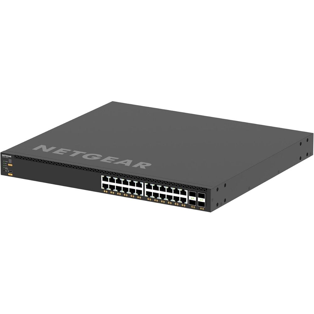 Netgear - XSM4328CV-100NES - NETGEAR M4350 XSM4328CV 24x10G/Multi-Gig PoE+ (576W Base, up to 720W) and 4xSFP28 25G Managed Switch