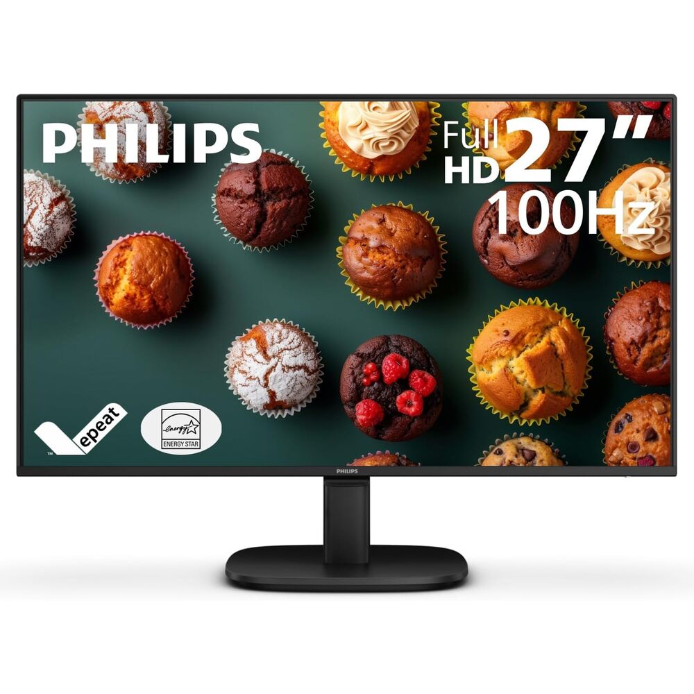 Philips 27B2N2100 27 inch FHD (1920 x 1080) 100Hz Gaming Office Monitor, Energy Star Certified, EPEAT Gold Certification, HDMI & VGA, 4 Year Advance Replacement Warranty