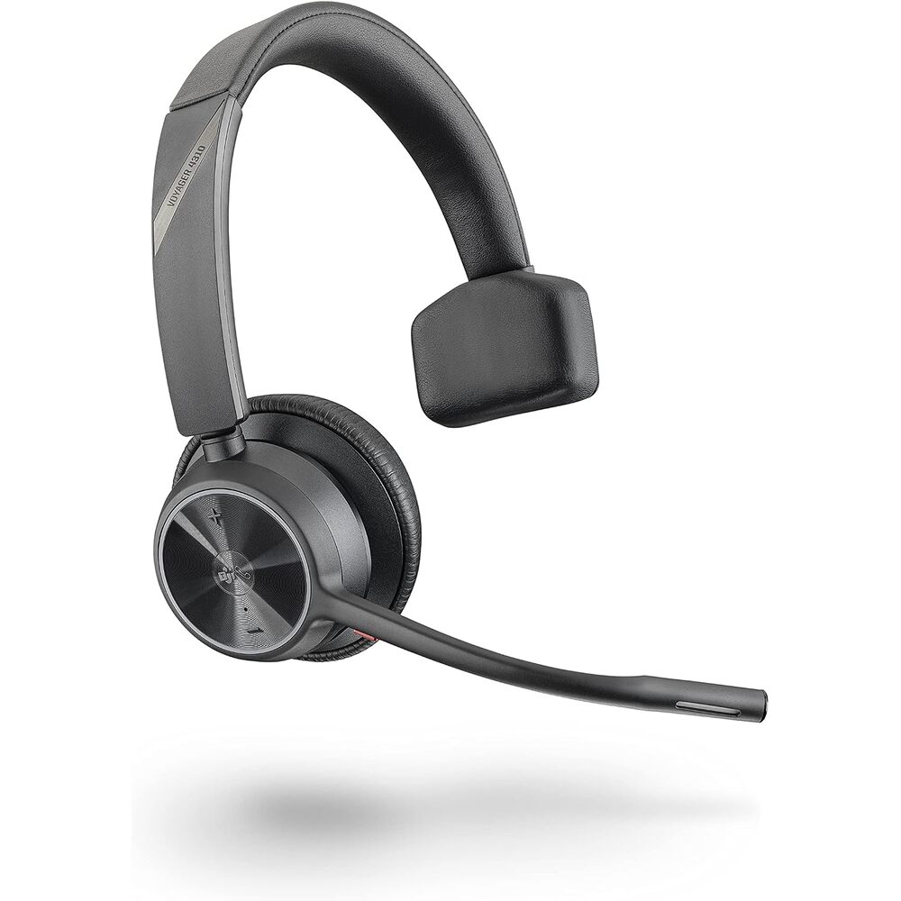 Poly - Voyager 4310 UC Wireless Headset (Plantronics) - Single-Ear Headset w/Mic - Connect to PC/Mac via USB-C Bluetooth Adapter, Cell Phone via Bluetooth - Works with Teams (Certified), Zoom & More