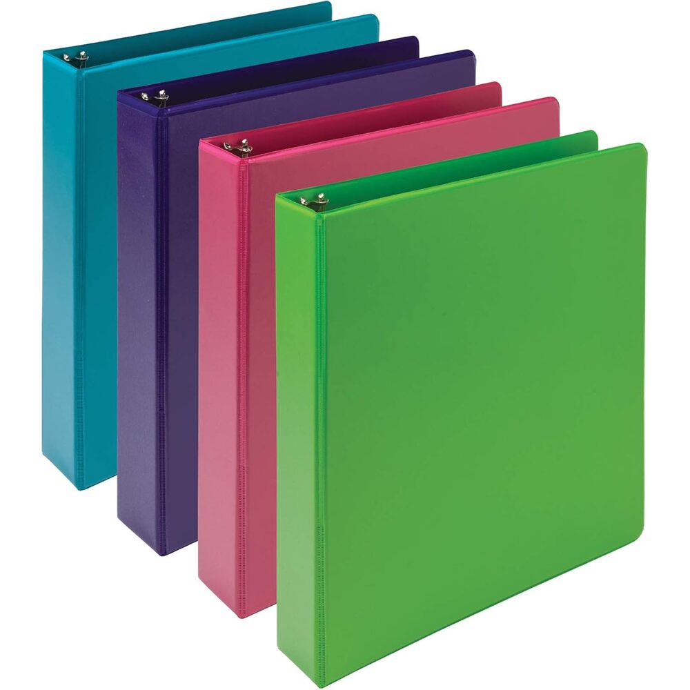 Samsill Plant-Based 1.5 Inch Durable Round Ring, View Binder, Eco-Friendly, USDA Certified Biobased, 4 Pack, Fashion Assortment