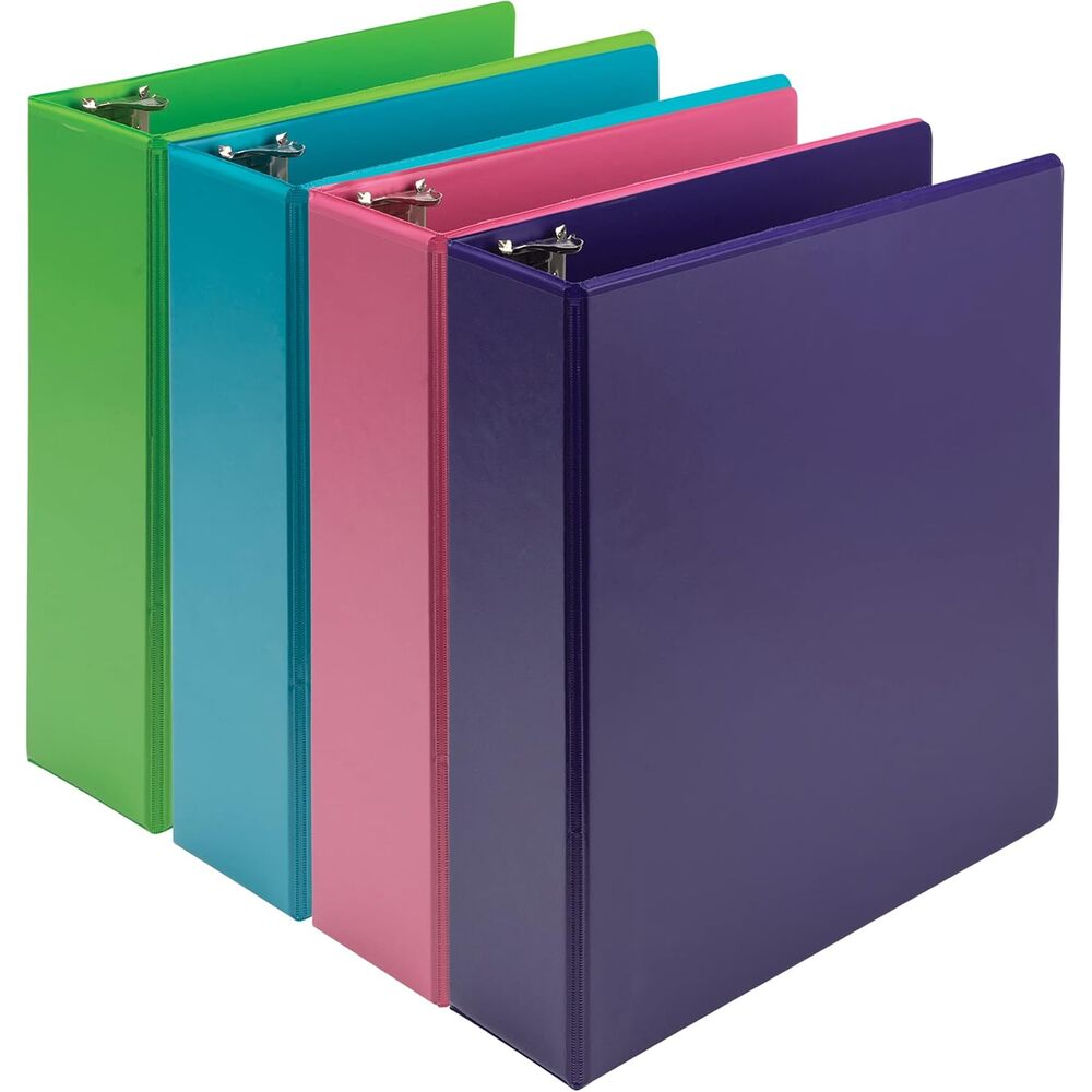 Samsill Plant-Based 3 Inch Durable Round Ring, View Binder, Eco-Friendly, USDA Certified Biobased, 4 Pack, Fashion Assortment