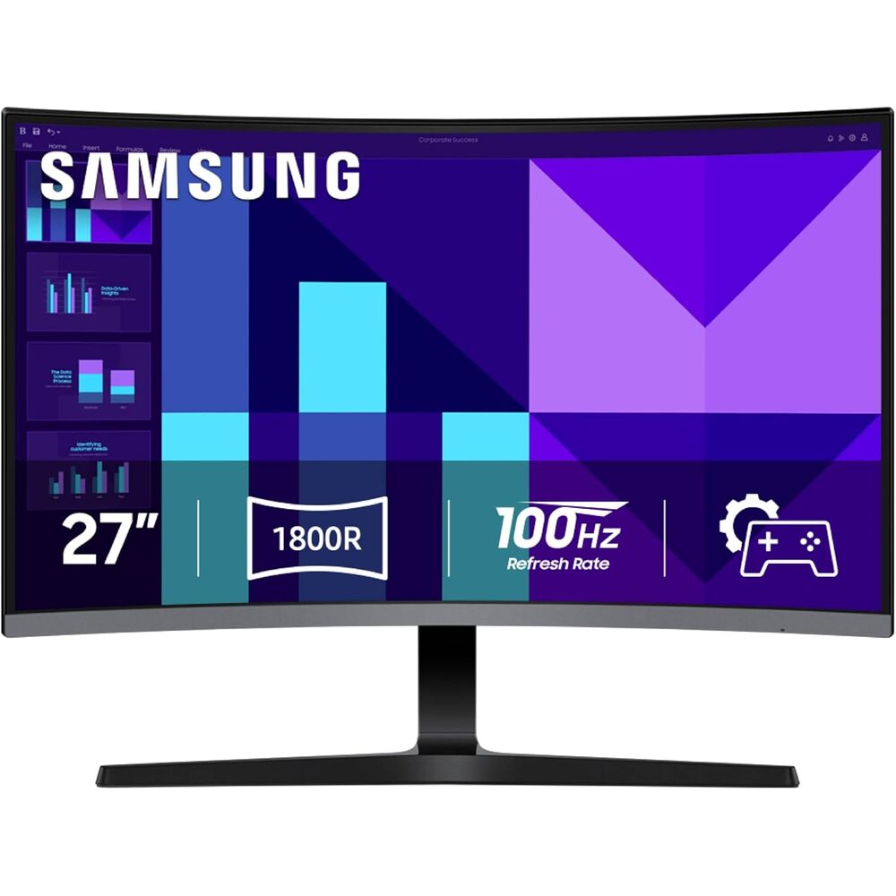 Samsung 27-inch S3 (S39GD) FHD 100Hz Curved Monitor, Game Mode, Eye Saver Mode, Multiple Connectivity with HDMI Port, Built-in Speakers, LS27D396GANXZA, 2025