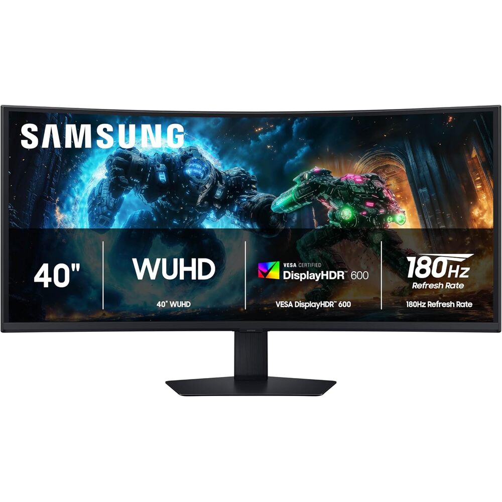 Samsung 40� Odyssey G7 (G75F) WUHD Resolution, 180Hz, Curved Gaming Monitor, 1ms Response Time (GtG), VESA DisplayHDR� 600, AMD FreeSync� Premium Pro, LS40FG75DENXZA, 2025