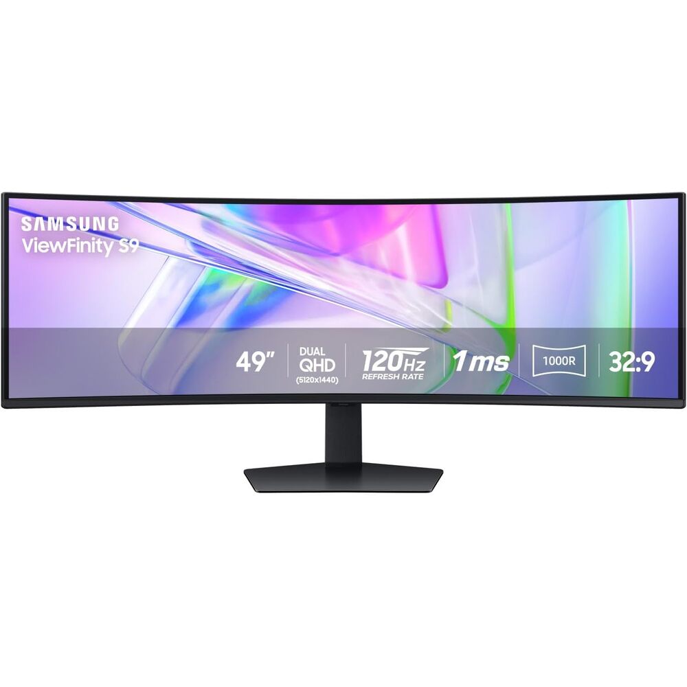 Samsung 49� Business Curved Ultrawide Dual QHD Computer Monitor, USB-C, DisplayPort, HDMI, 120Hz, VESA DisplayHDR 400, Built-in Speakers, Height Adjustable Stand, Eye Care, LS49C954UANXZA, 2024