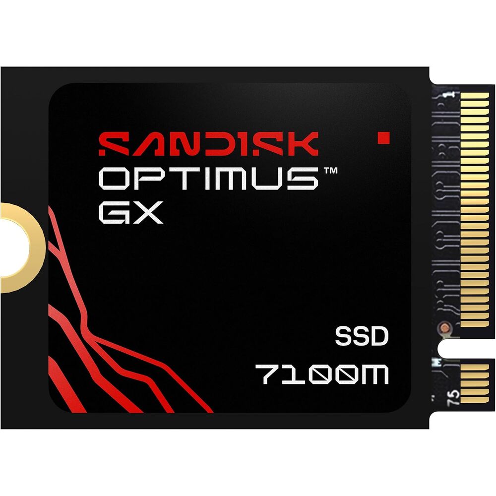 SANDISK 1TB Optimus GX 7100M NVMe SSD - PCIe Gen 4, M.2 2230, Up to 7,250MB/s Read Speed, Up to 6,900MB/s Write Speed - SDSP71100TAT