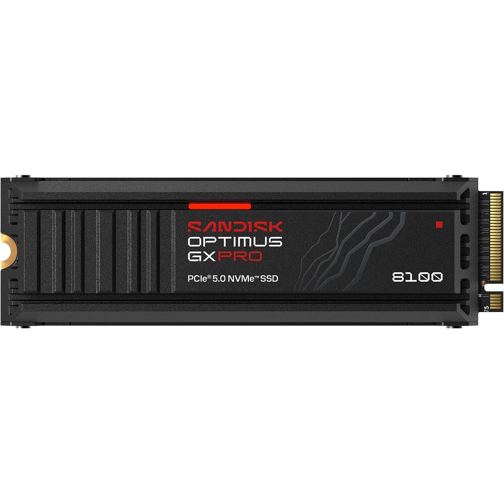 SANDISK 4TB Optimus GX PRO 8100 PCIe 5.0 NVMe SSD with Heatsink - M.2 2280, Up to 14,900 MB/s Read Speed, Lightning-Fast Performance - SDSP82400TAH