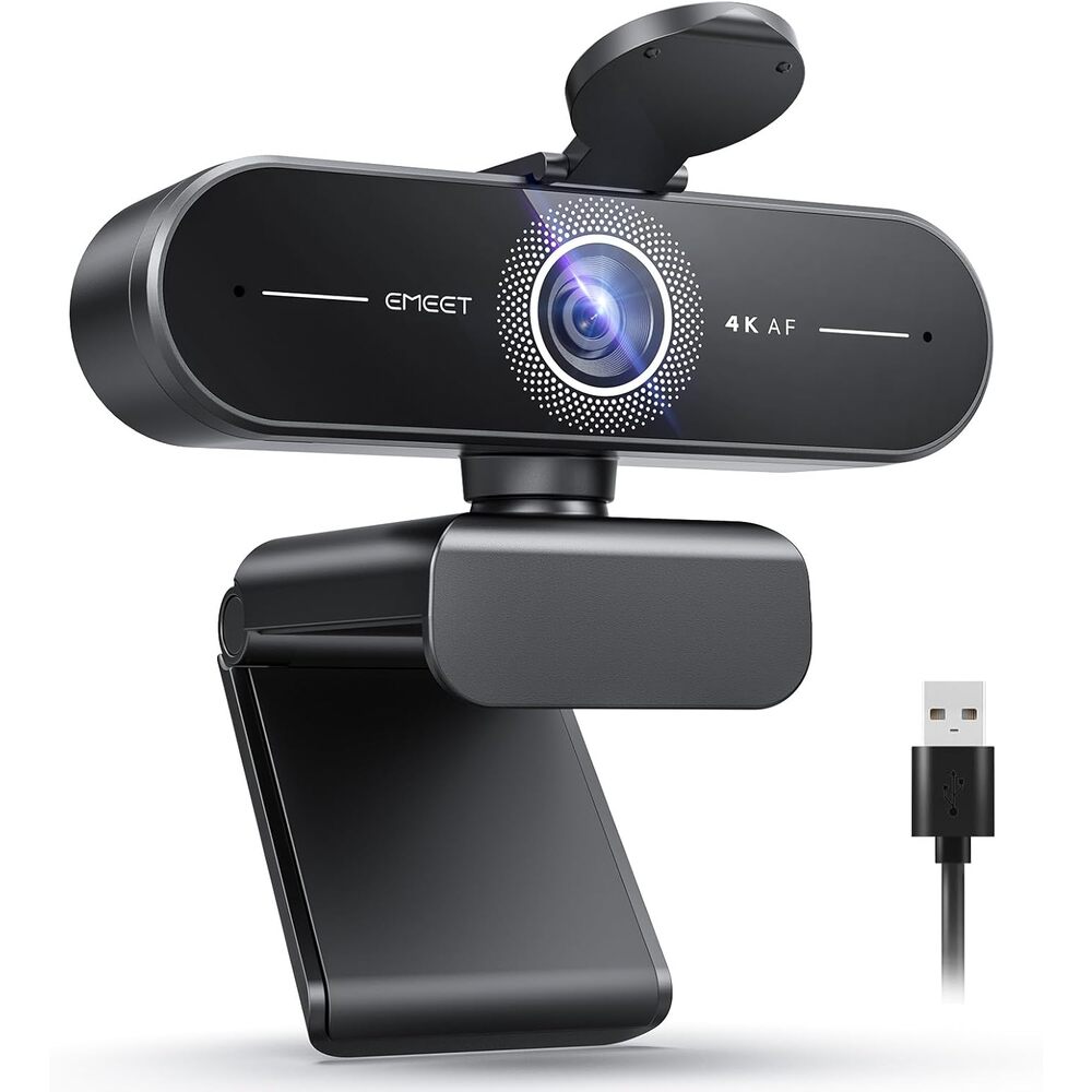 EMEET C60E 4K Webcam for Streaming & Gaming � PDAF Autofocus, Dual Mics, Live Streaming Camera with Auto Light Correction, Plug & Play USB Webcam for PC & Mac