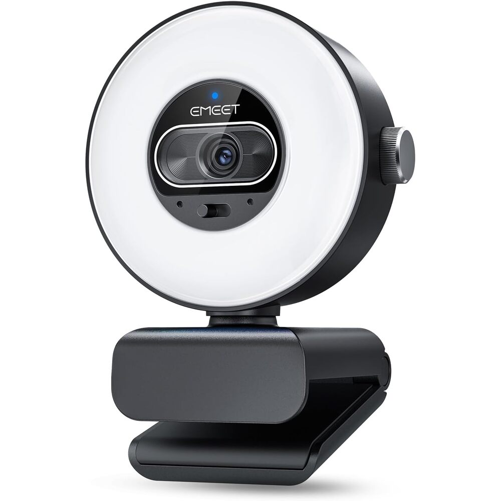 EMEET S600L 4K Webcam for Streaming with Ring Light