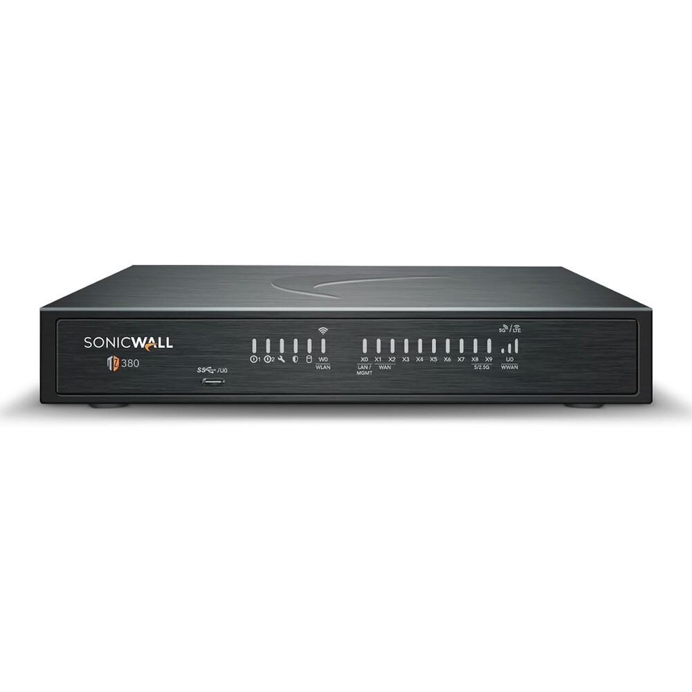 SonicWall TZ380 Next-Generation Firewall (03-SSC-1831) - 1.5 Gbps Throughput, 1 Gbps Threat Prevention, Secure SD-WAN | Zero-Touch Deployment