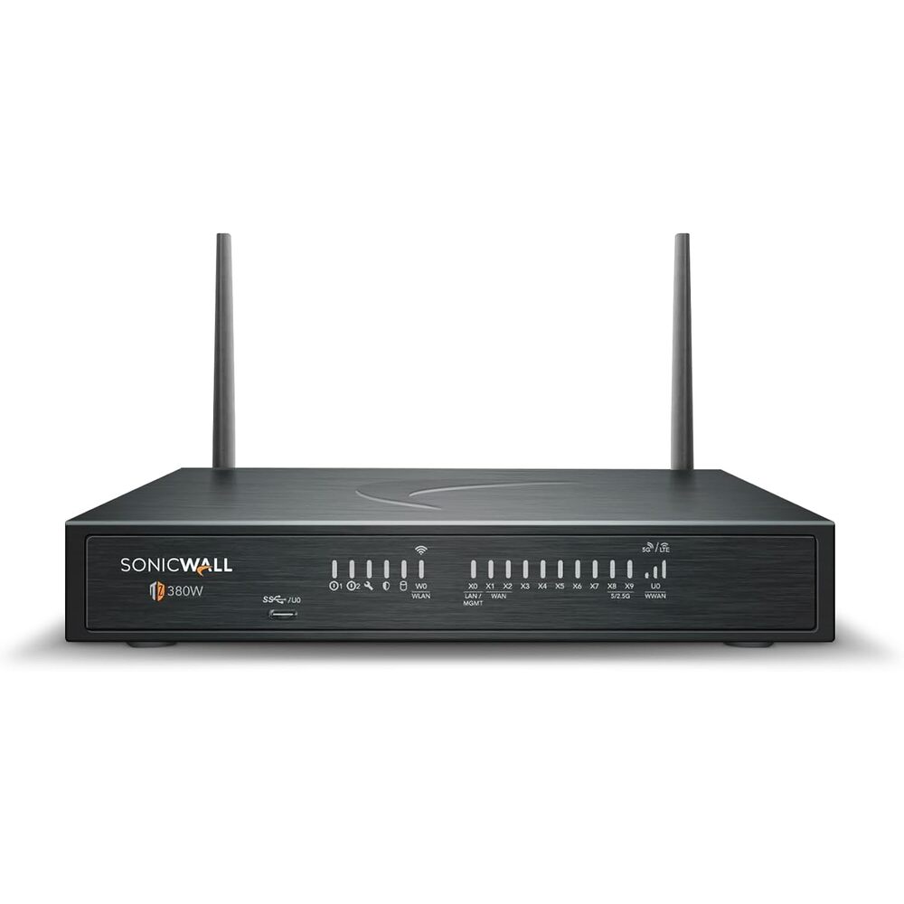 SonicWall TZ380W - Secure Upgrade - 1-Year Advanced Edition (03-SSC-7436) - Next-Generation Firewall with 1YR Advanced Protection Service Suite - 1.5 Gbps Throughput, 1 Gbps Threat Prevention