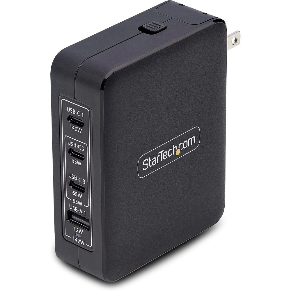 StarTech.com 140W USB-C Wall Charger, 3X USB-C/1x USB-A, PD 3.1 GaN Power Adapter for MacBook, Dell XPS/Inspiron/Precision