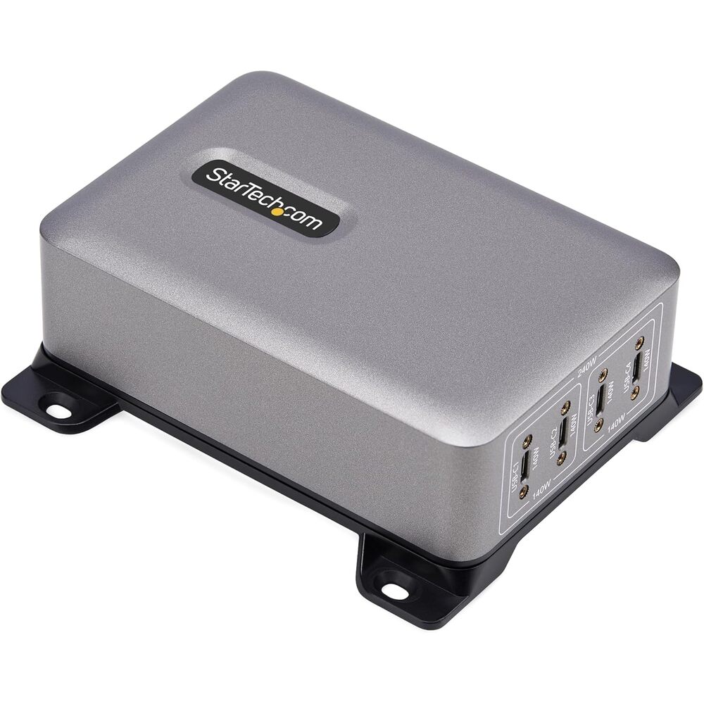 StarTech.com 4-Port USB-C Charging Station, 240W GaN Charger Block for MacBook Pro/Air, iPhone 16/15/Pro, iPad Pro, Dell XPS, Pixel and More