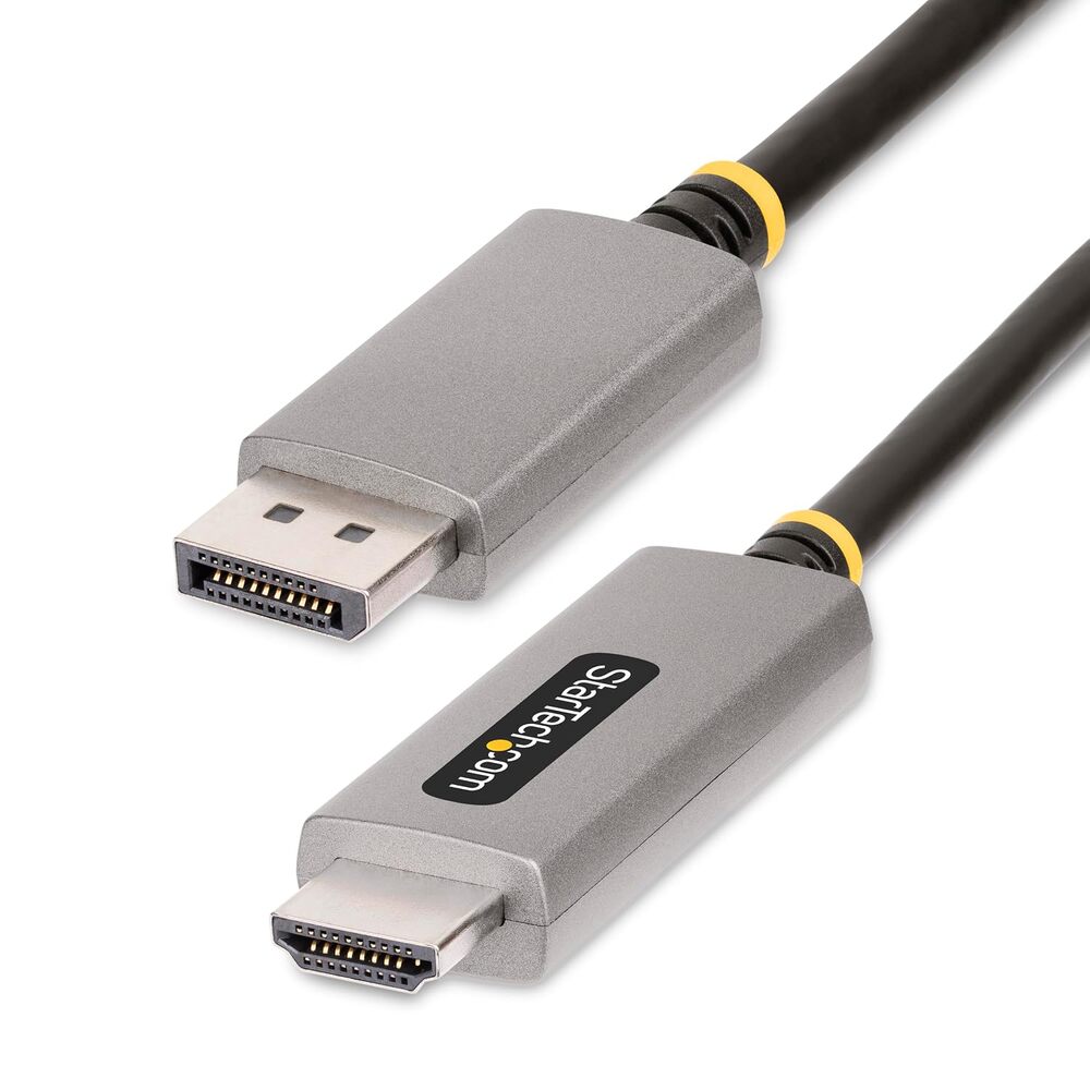 StarTech.com 6ft (2m) DisplayPort to HDMI Adapter Cable, 8K 60Hz, 4K 144Hz, HDR10, DP 1.4 to HDMI 2.1 Active Video Converter, DisplayPort Desktop to HDMI Monitor (133DISPLAYPORTHDMI21)
