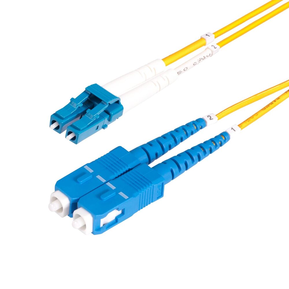 StarTech.com 3m (9.8ft) LC to SC (UPC) OS2 Single Mode Duplex Fiber Optic Cable, 9/125, 100G, LSZH Fiber Jumper Cord