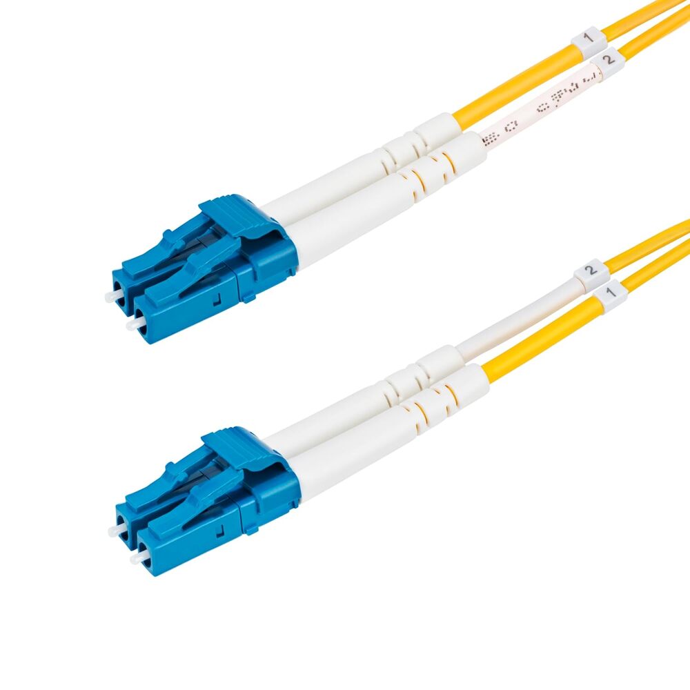 StarTech.com 1m (3.3ft) LC to LC (UPC) OS2 Single Mode Duplex Fiber Optic Cable, 9/125, 100G, LSZH Fiber Jumper Cord