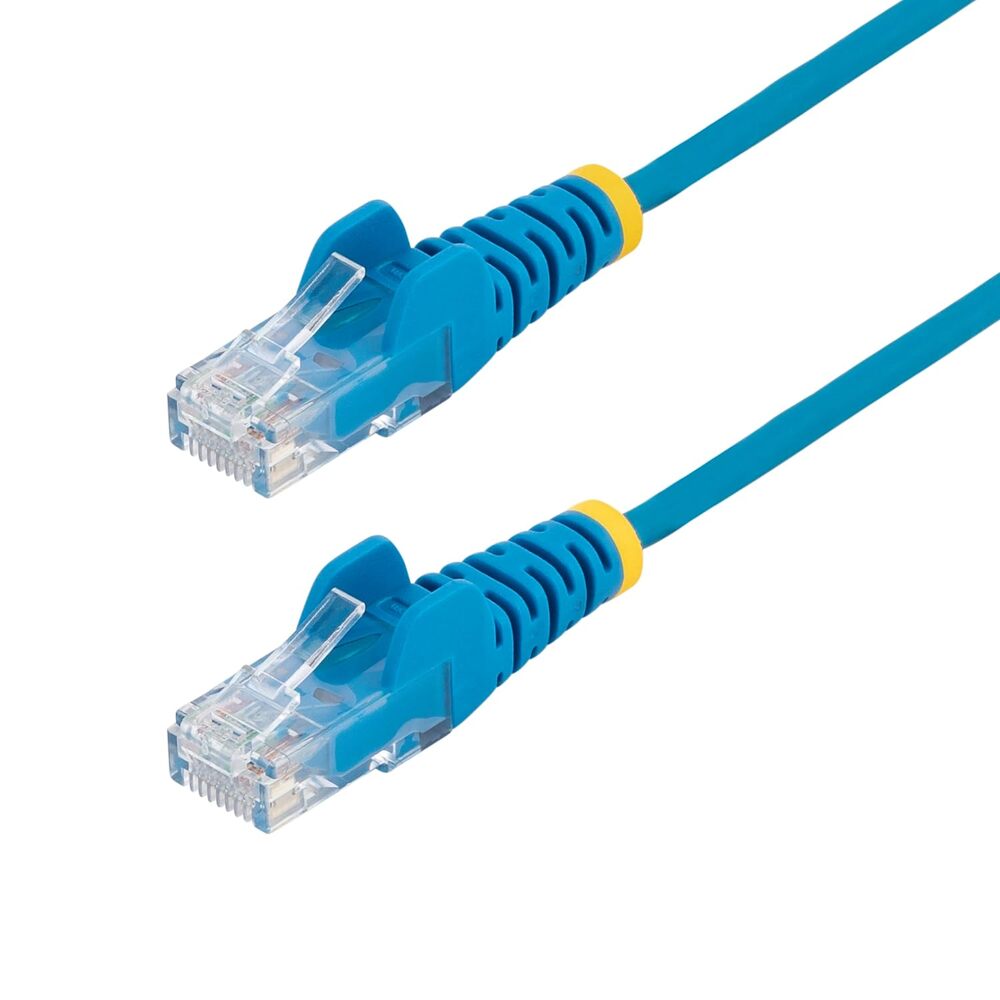StarTech.com 2ft Blue Slim CAT6 Ethernet Cable, Snagless RJ45, LSZH, 28AWG Pure Bare Copper, Slim Network Patch Cable/Cord