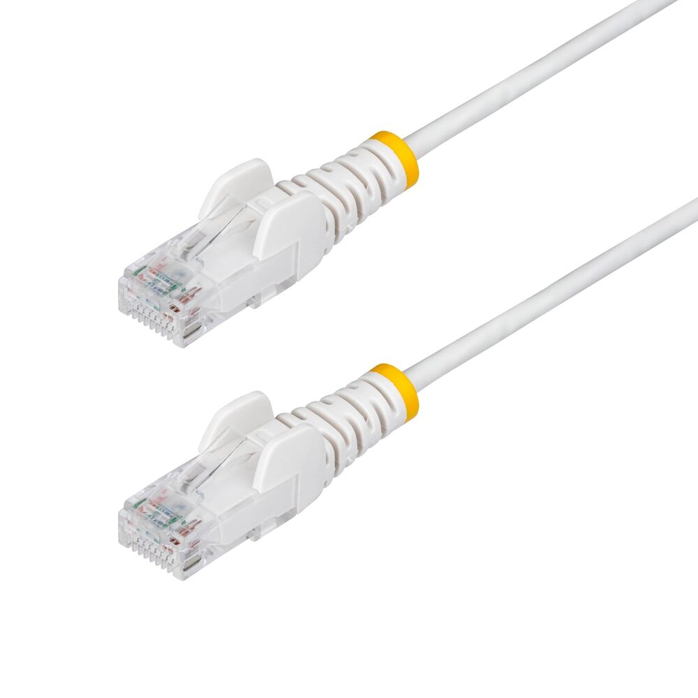 StarTech.com 3ft White Slim CAT6 Ethernet Cable, Snagless RJ45, LSZH, 28AWG Pure Bare Copper, Slim Network Patch Cable/Cord