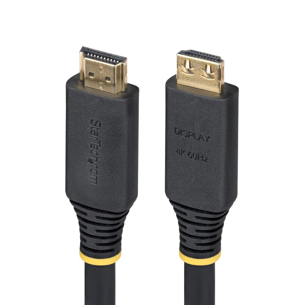 StarTech.com 35ft (10.6m) Active High Speed HDMI Cable with Gripping Connectors, 4K 60Hz/1440p 144Hz, 18Gbps, UHD HDMI 2.0 Cord, TPE Jacket