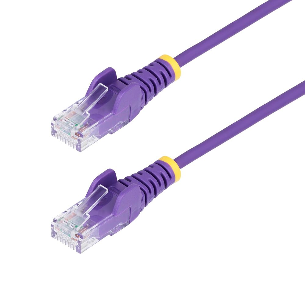 StarTech.com 9in Purple Slim CAT6 Ethernet Cable, Snagless RJ45, LSZH, 28AWG Pure Bare Copper, Slim Network Patch Cable/Cord
