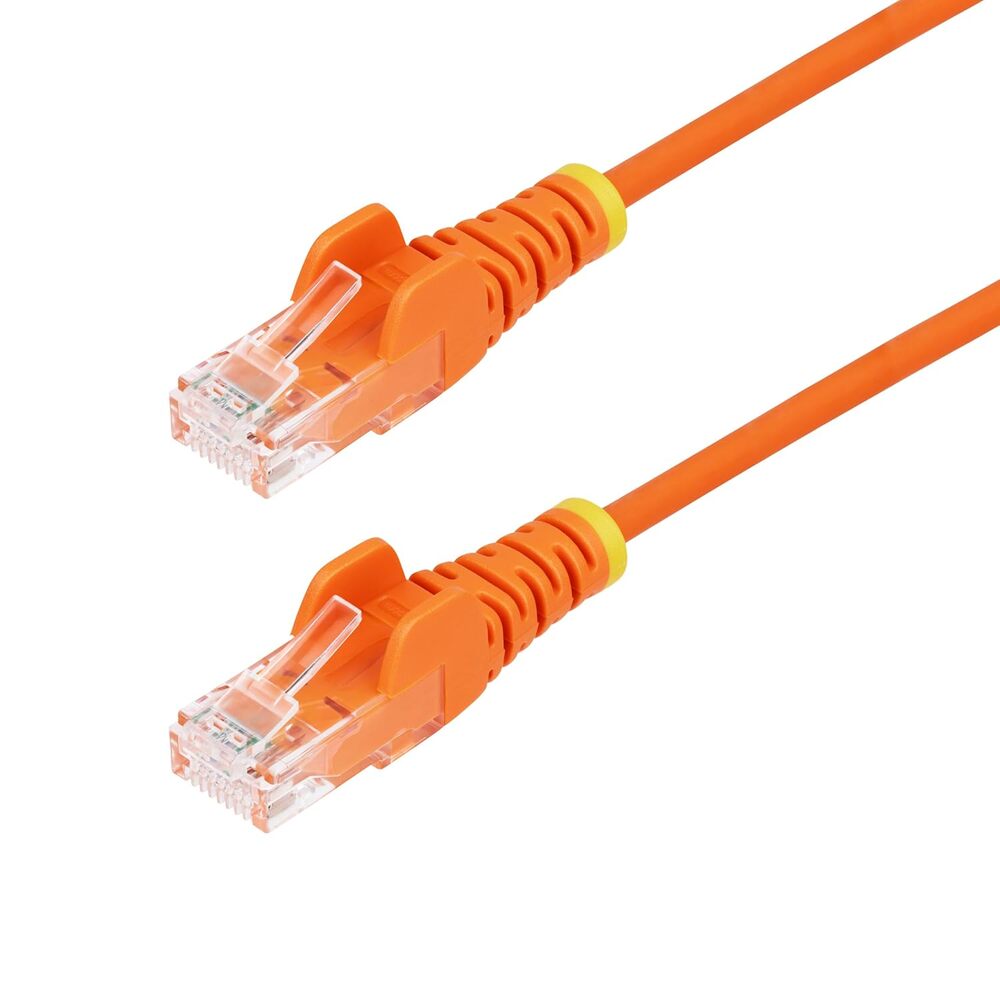 StarTech.com 9in Orange Slim CAT6 Ethernet Cable, Snagless RJ45, LSZH, 28AWG Pure Bare Copper, Slim Network Patch Cable/Cord