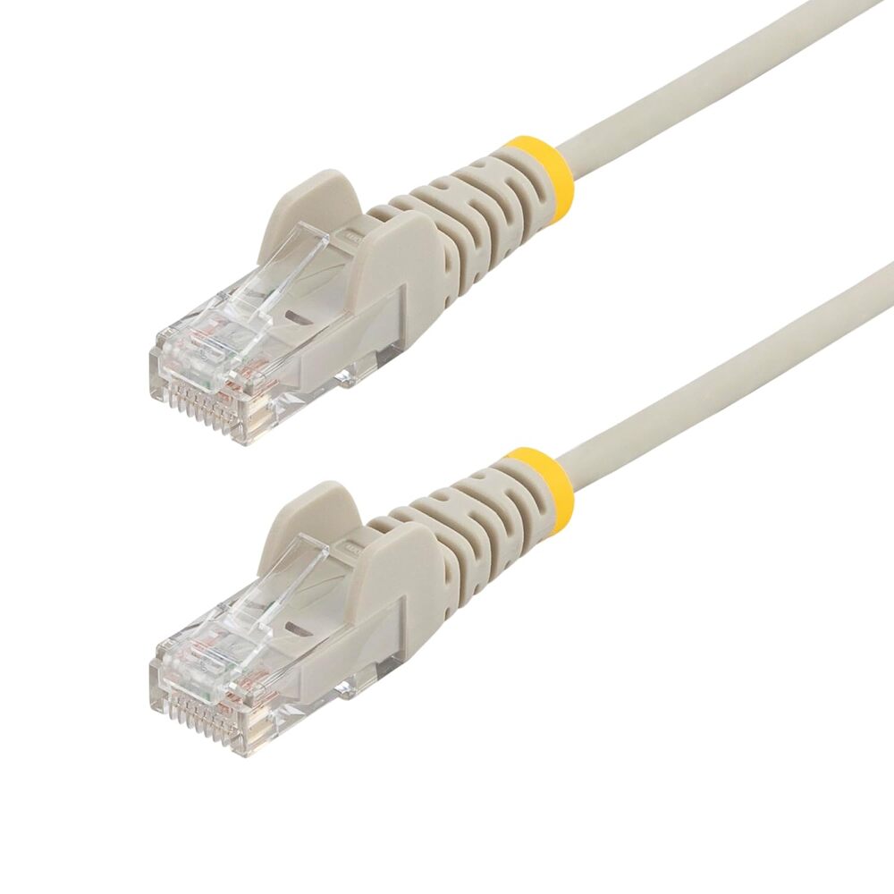 StarTech.com 9in Gray Slim CAT6 Ethernet Cable, Snagless RJ45, LSZH, 28AWG Pure Bare Copper, Slim Network Patch Cable/Cord