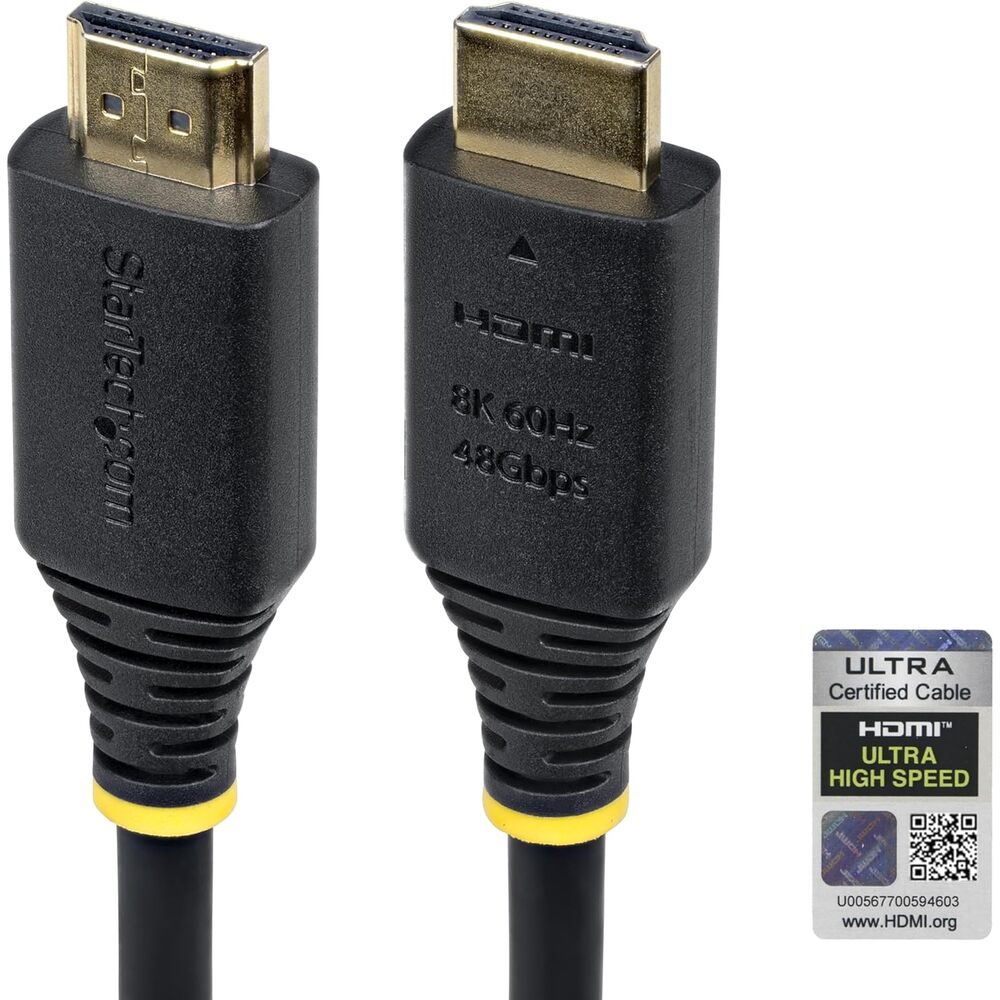 StarTech 5m (16ft) Certified Ultra High Speed HDMI Cable, 8K 60Hz/4K 120Hz, HDMI 2.1 Cord with HDR10+ / eARC, 48Gbps
