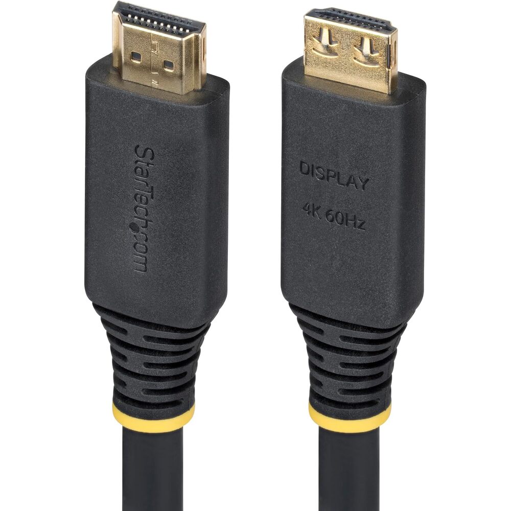 StarTech 15m (50ft) Active High Speed HDMI Cable with Gripping Connectors, 4K 60Hz/1440p 144Hz, 18Gbps, UHD HDMI Cord, TPE Jacket
