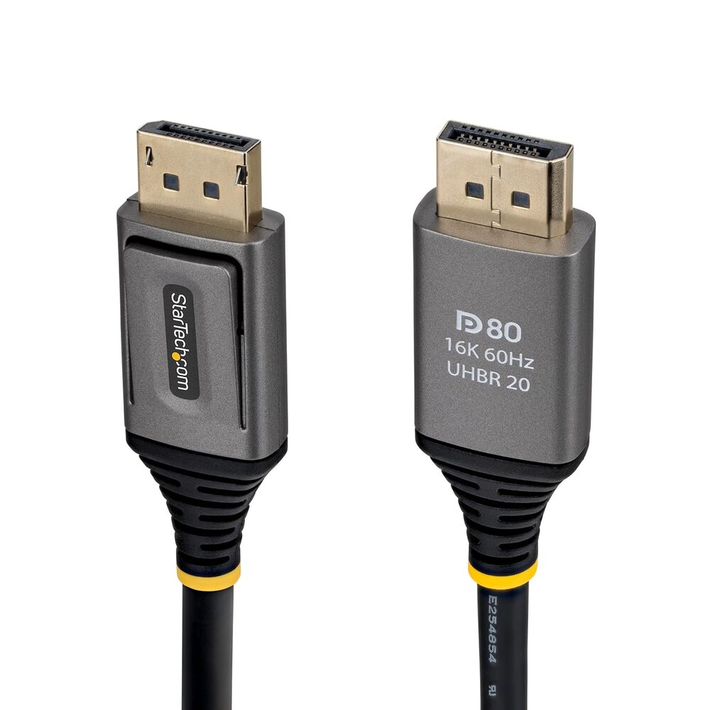 StarTech 6ft DisplayPort 2.1 Cable, VESA Certified DP80 DisplayPort Cable, Uncompressed 10K/8K 60Hz, 16K 60Hz/8K 240Hz w/DSC 1.2a, DP 2.1 Monitor Cord