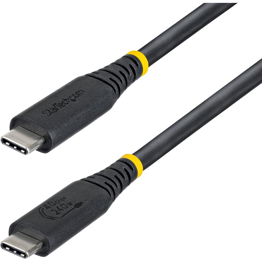 StarTech 3ft (91cm) USB4 Cable, 40Gbps, USB-IF Certified USB-C Cable, 240W, 8K 60Hz/4K 240Hz DP2.1, Thunderbolt 4 Compatible, Black
