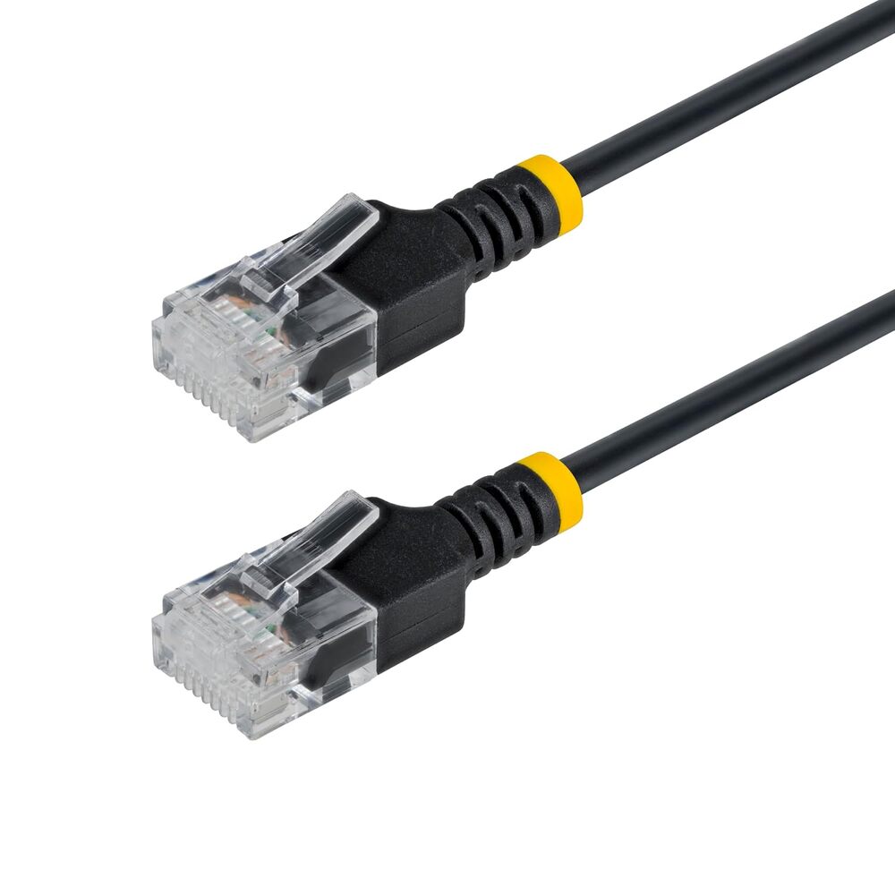 StarTech 3ft Black Ultra Slim CAT6a Ethernet Cable, UTP, Pure Bare Copper Wire, 34AWG Slim RJ45 Network Patch Cord
