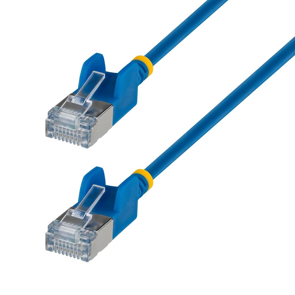 StarTech 10ft Blue Ultra Slim CAT6a Ethernet Cable, Snagless, FTP, Pure Bare Copper Wire, 34AWG Slim RJ45 Network Patch Cord